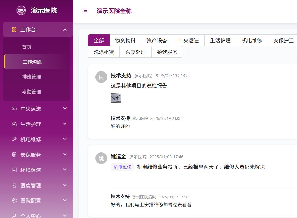 工作沟通 - 医院后勤管理系统