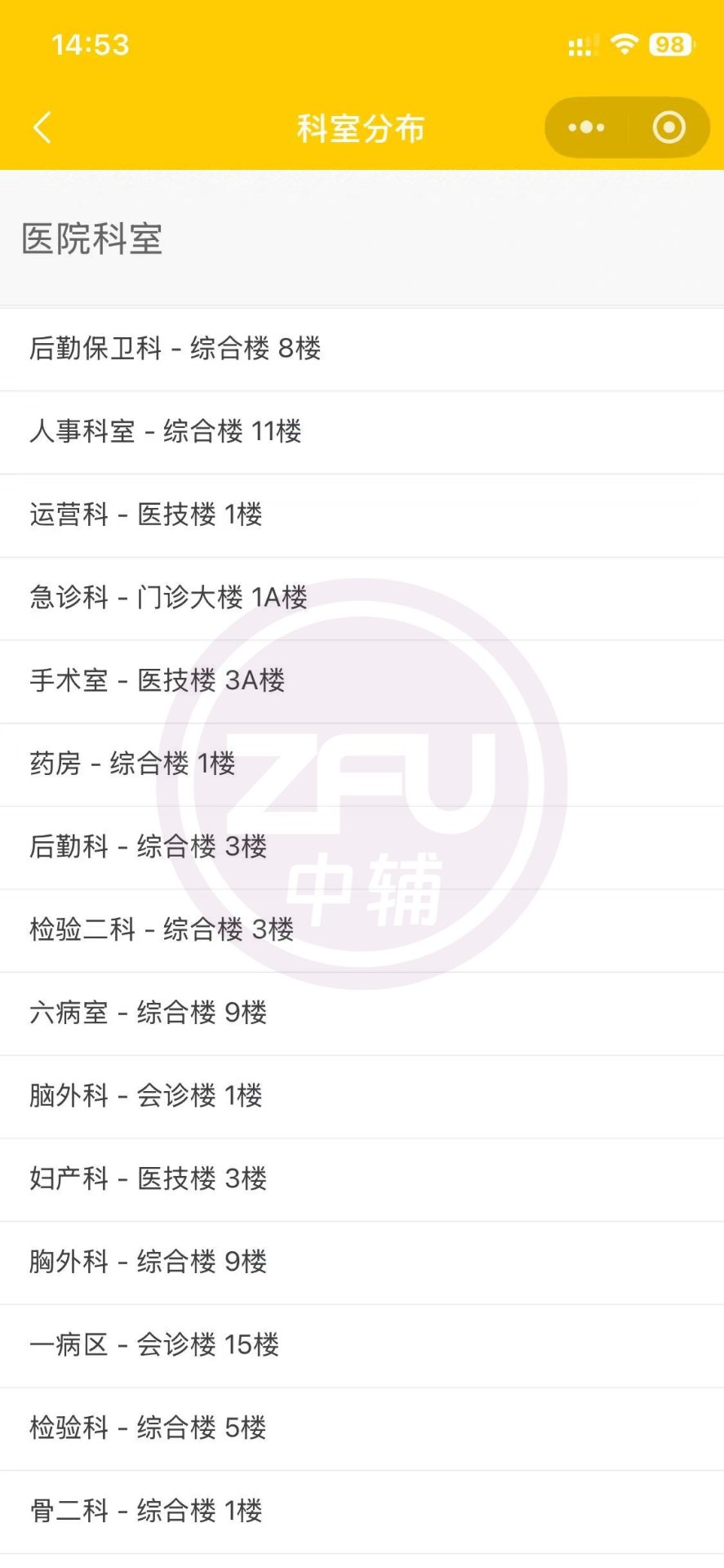 医院科室导航 - 医院后勤管理系统